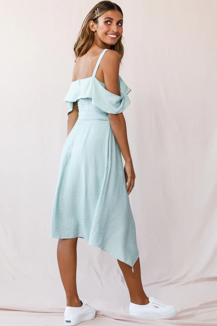 Adali Flowy Summer Midi Dress Pistachio Green - Image 3