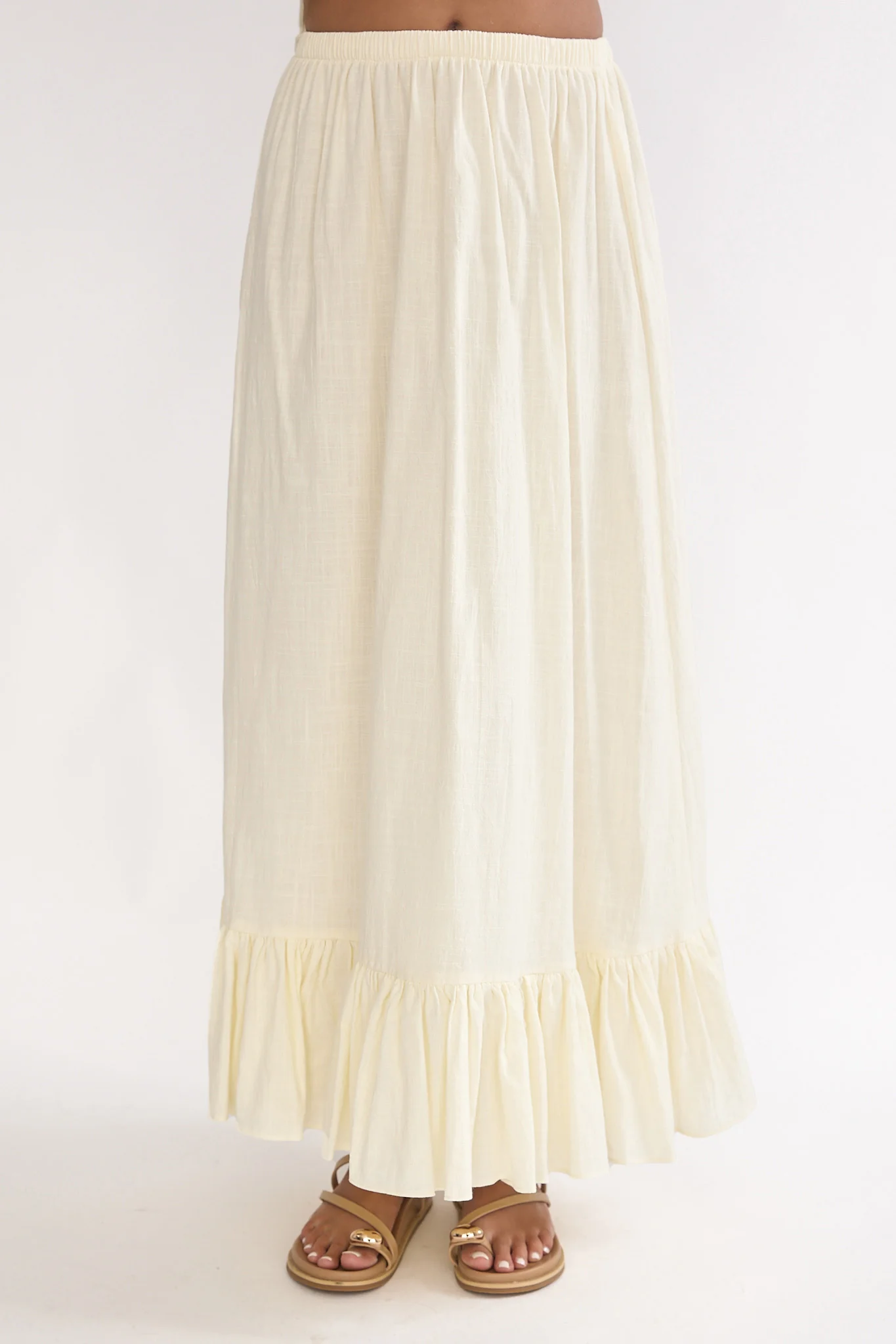 Alera Frill Hem Maxi Skirt Vanilla - Image 4
