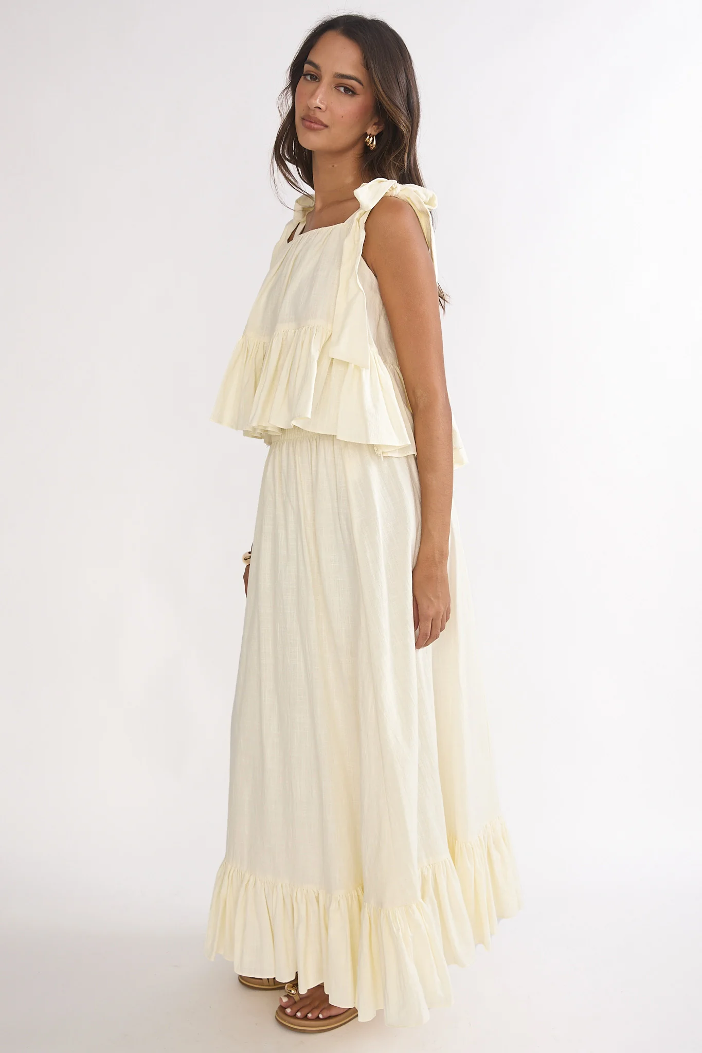 Alera Frill Hem Maxi Skirt Vanilla - Image 6