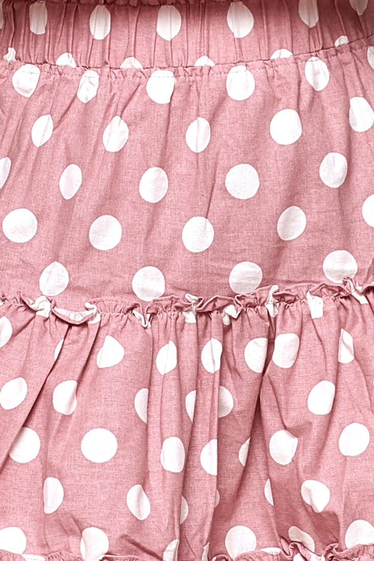 Alexi Polka Dot Off The Shoulder Top Blush Pink - Image 6