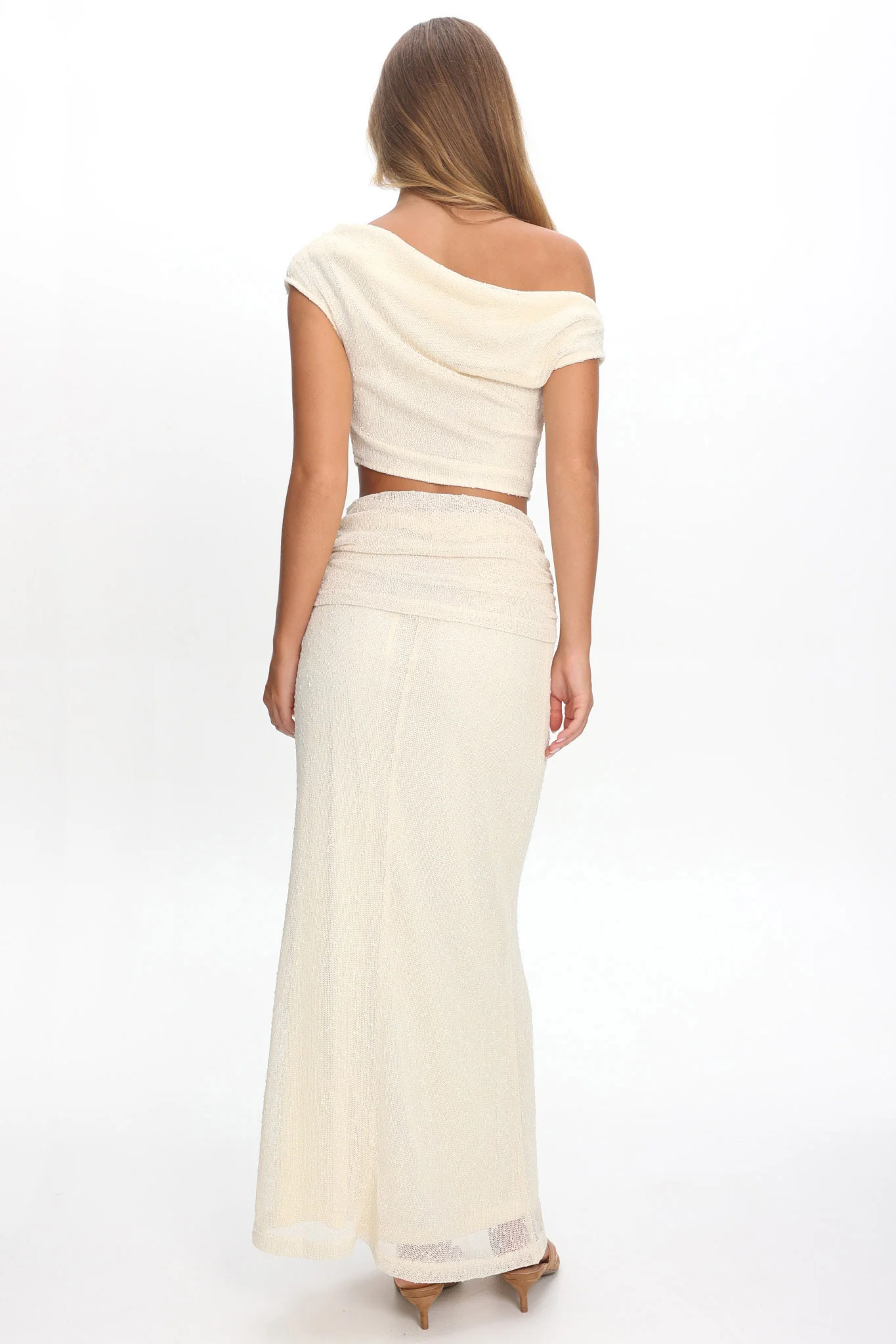 Alivya Ruched Waist Maxi Skirt Butter - Image 3