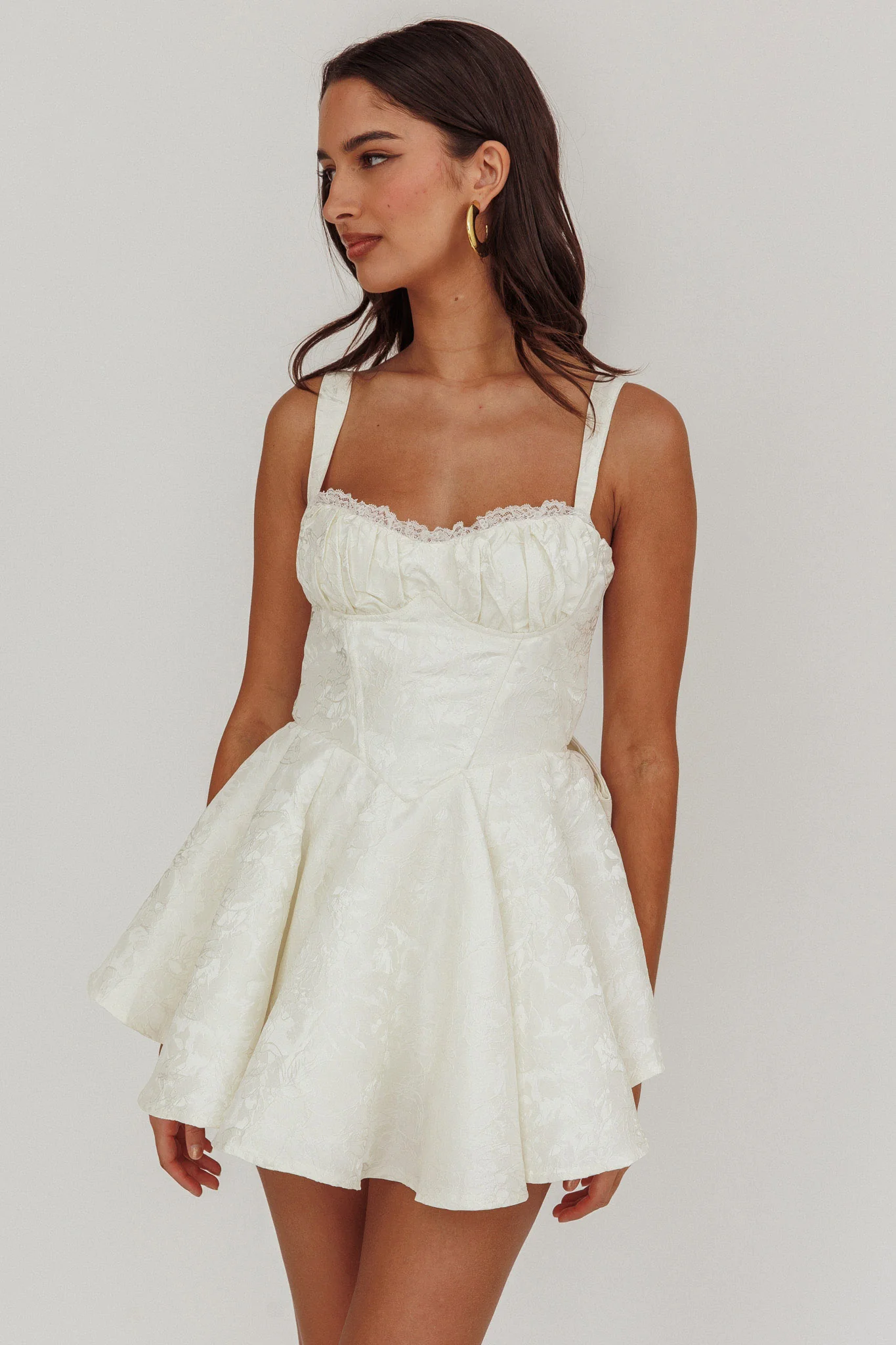All To You Jacquard Bow Romper White - Image 5