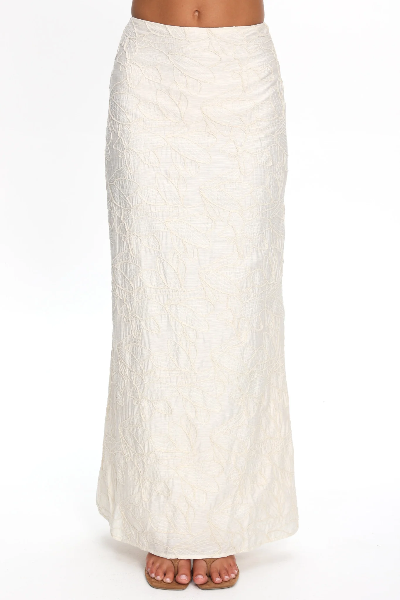 Alondra Textured Maxi Skirt Oatmeal - Image 4