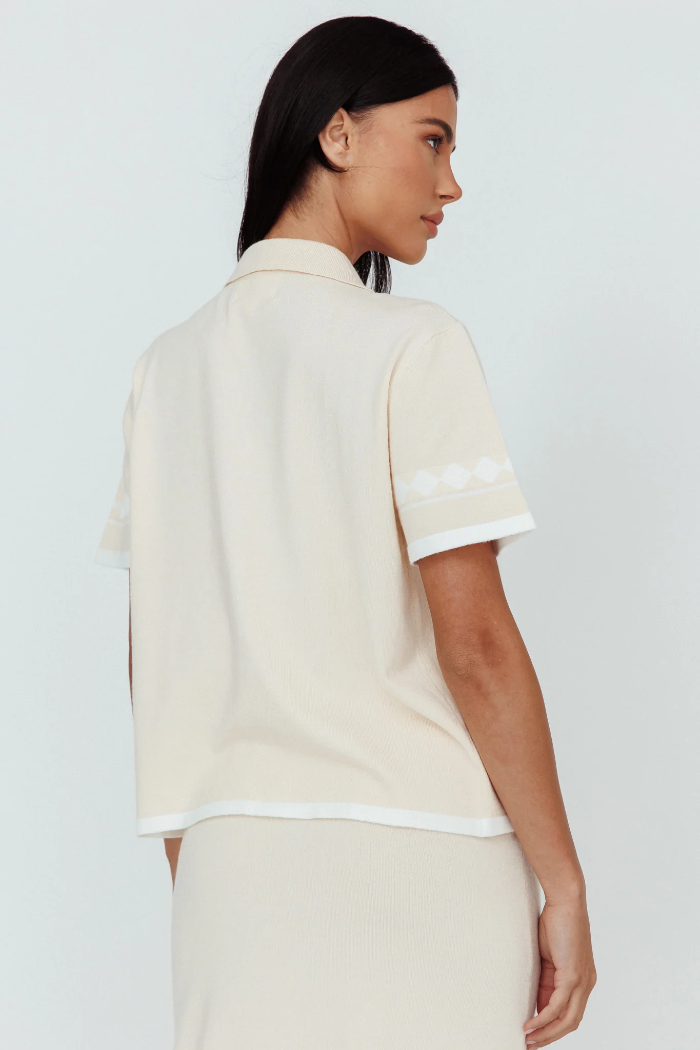 Amalfi Sun Knit Button-Up Shirt Sand - Image 2