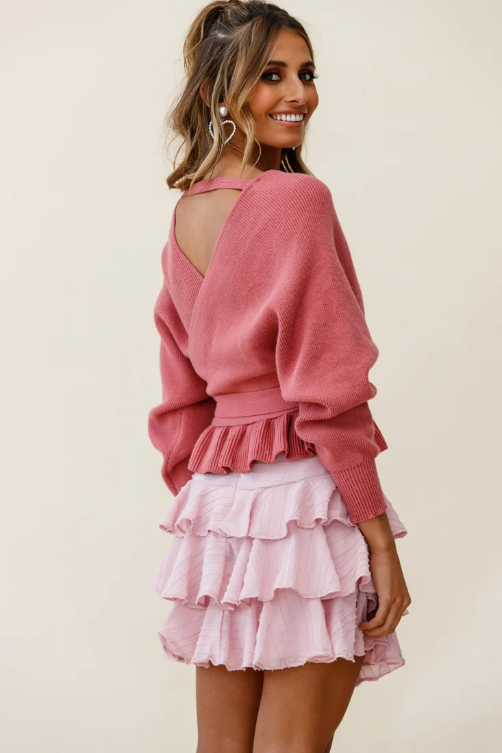 Amara Long Sleeve Knit Top Rose - Image 7