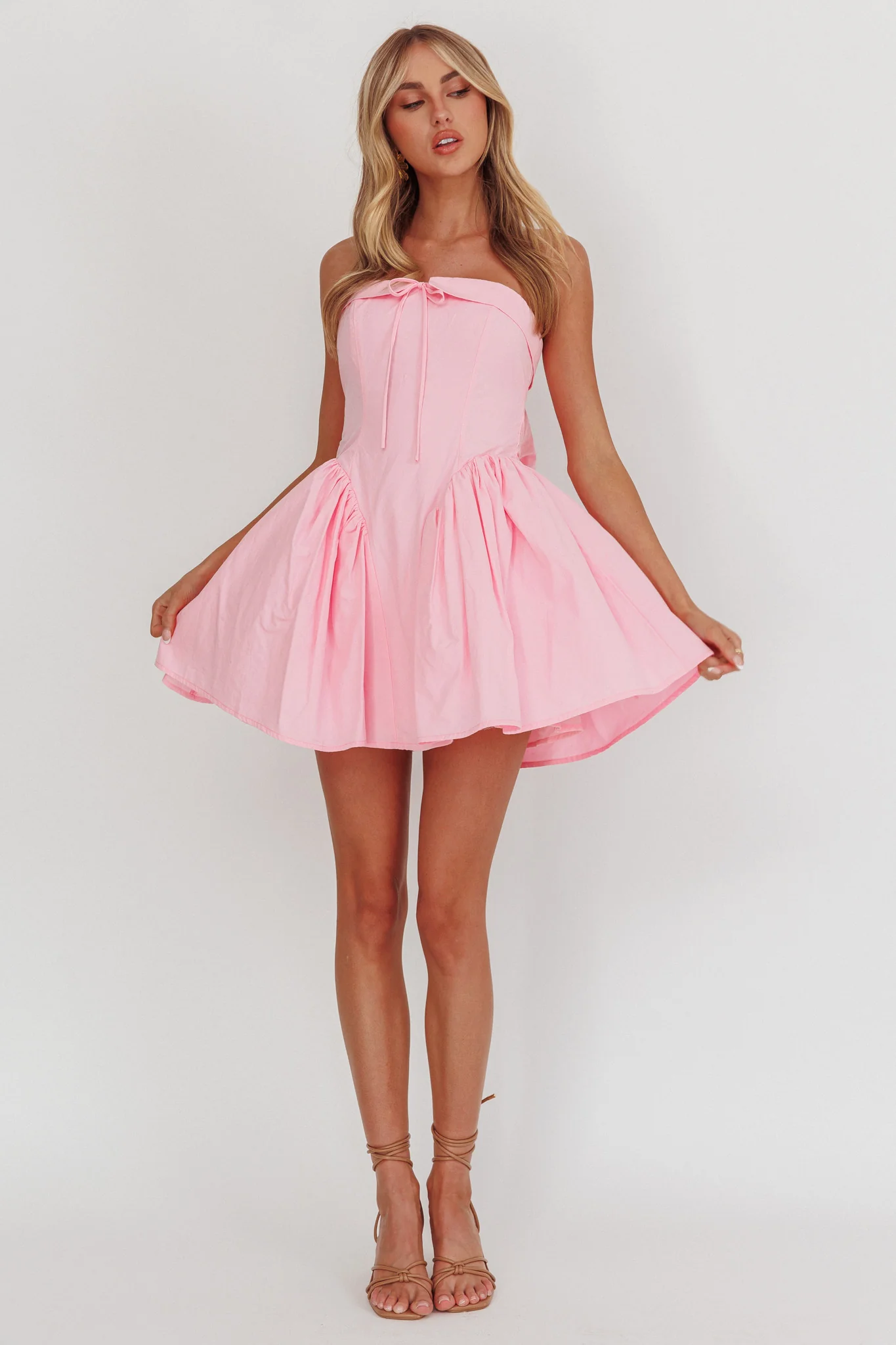 Angel Girls Bow Back Mini Dress Pink - Image 4