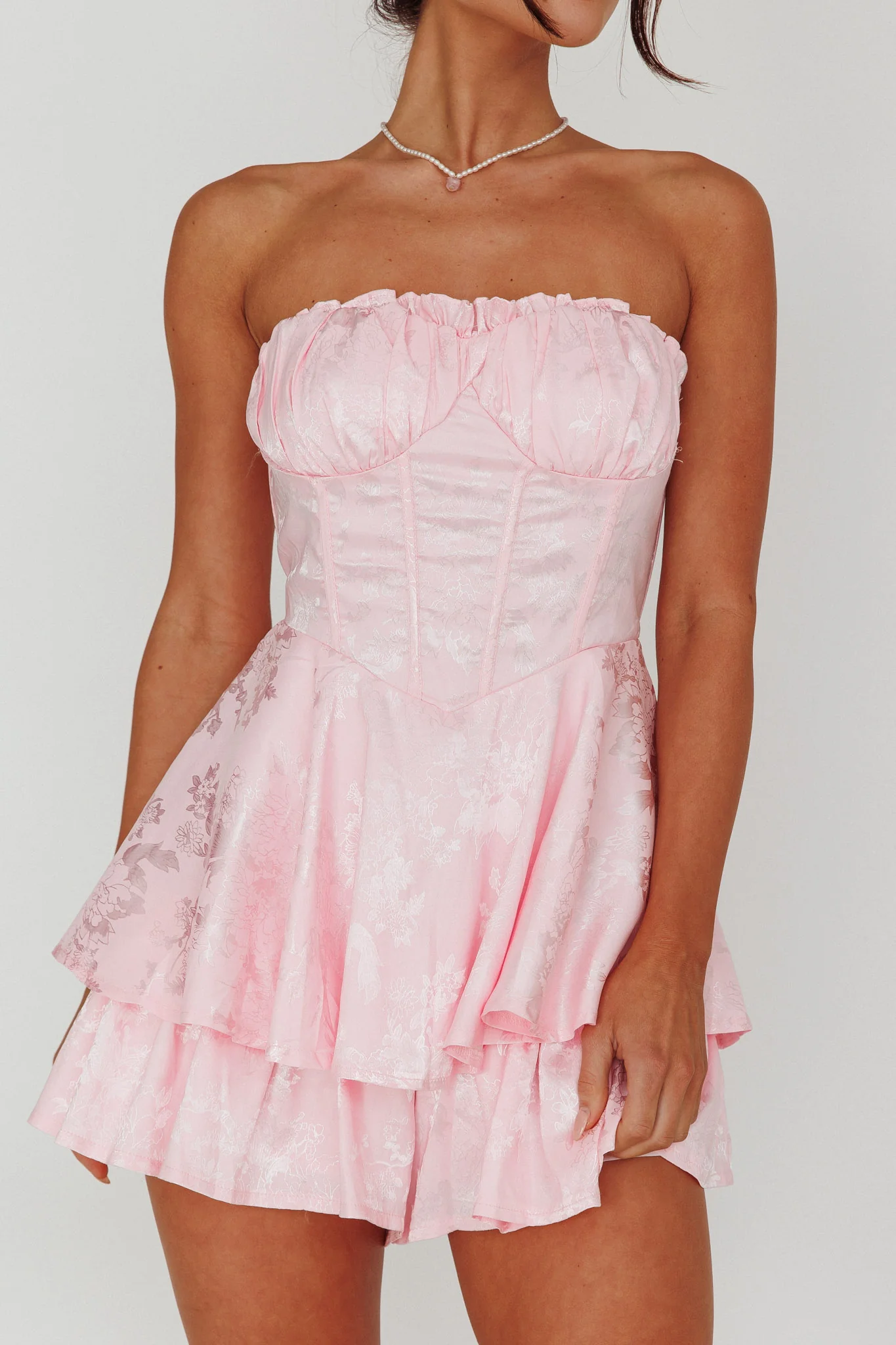 Angel Sky Gathered Bust Romper Pink - Image 4