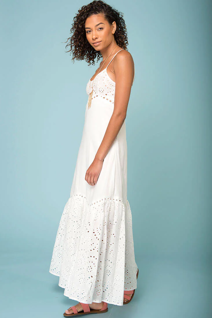 Angeline Thin Strap Maxi Dress White - Image 3