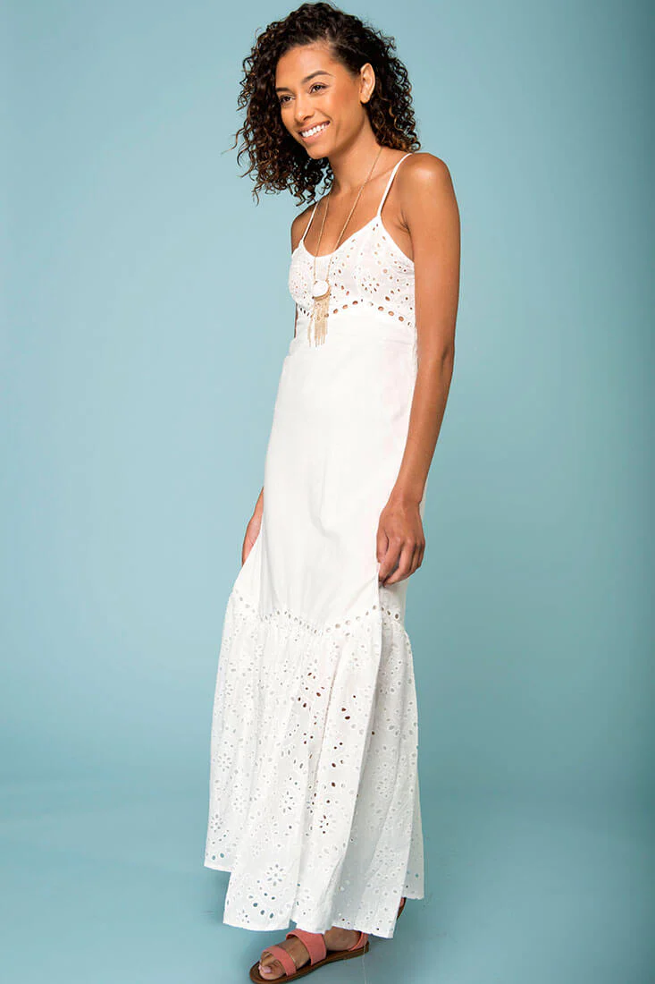 Angeline Thin Strap Maxi Dress White - Image 4