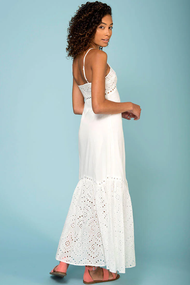 Angeline Thin Strap Maxi Dress White - Image 5