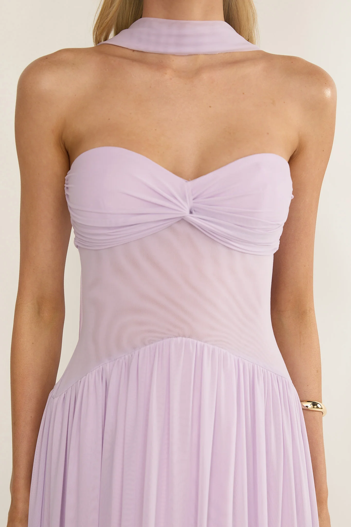 Annita Sheer Waist Maxi Dress Lilac - Image 4