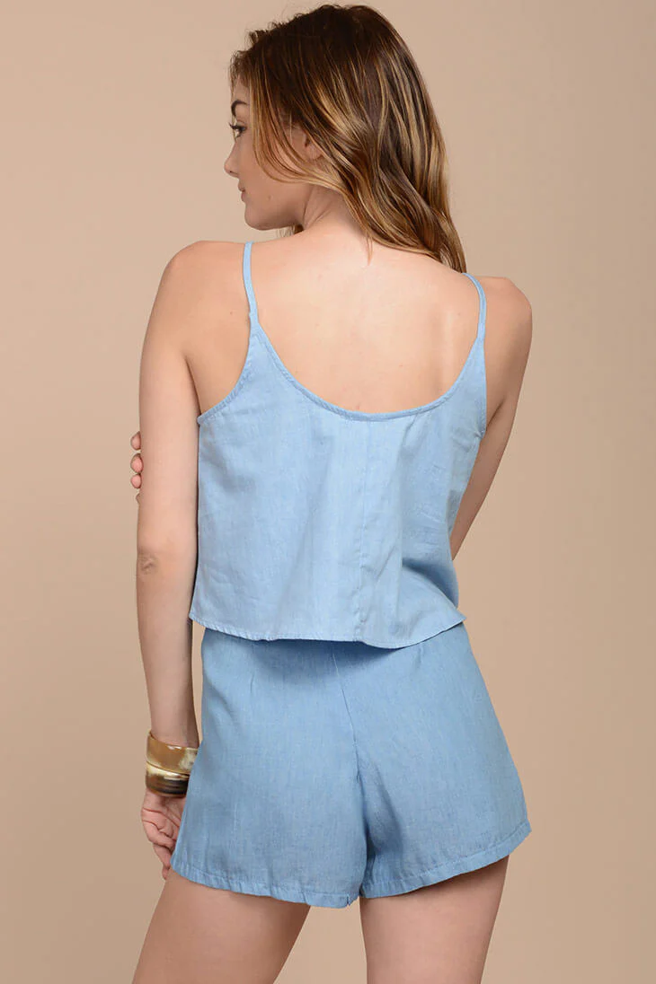 Aranza Chambray Shorts Blue - Image 4