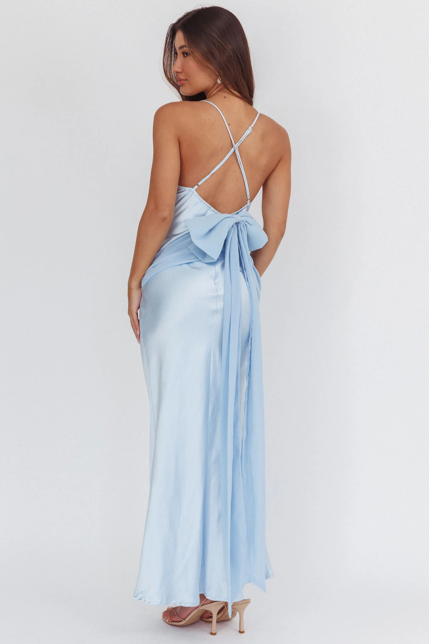 Arizona Sunset Criss-Cross Bow Back Dress Blue - Image 3