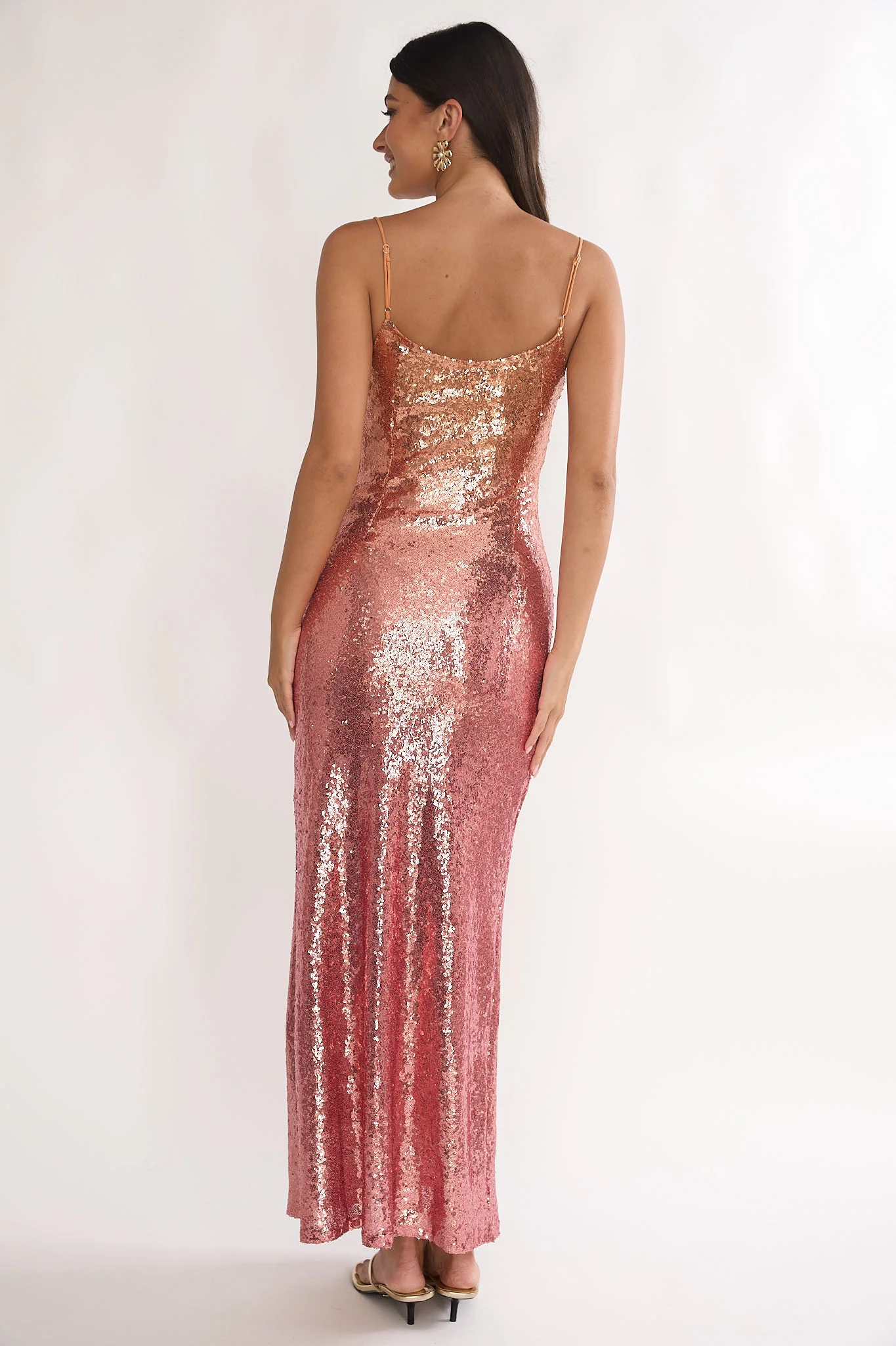Astara Sequin Maxi Dress Gradient Pink - Image 3
