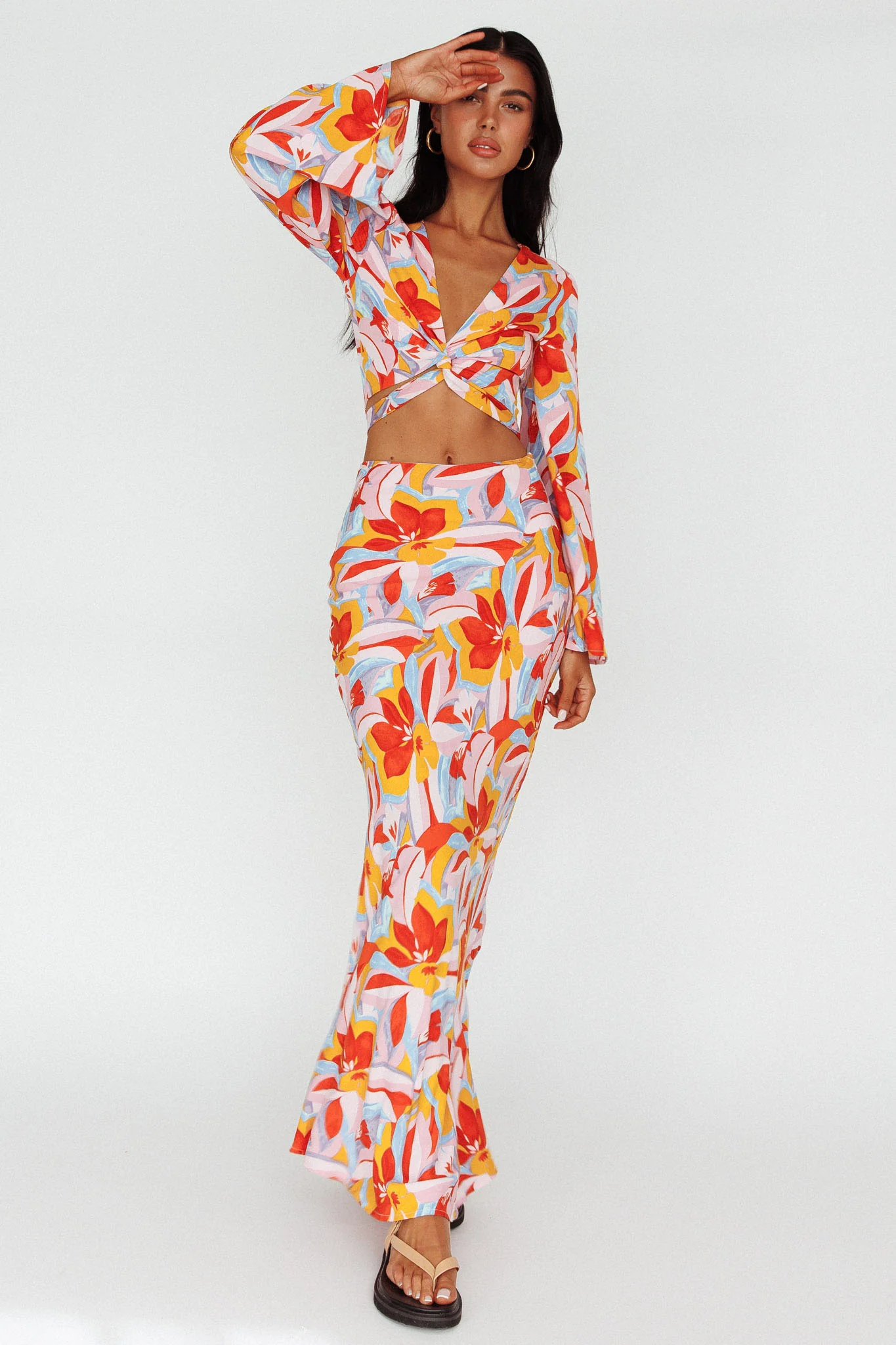 Avalo Mermaid Maxi Skirt Floral Pink - Image 5