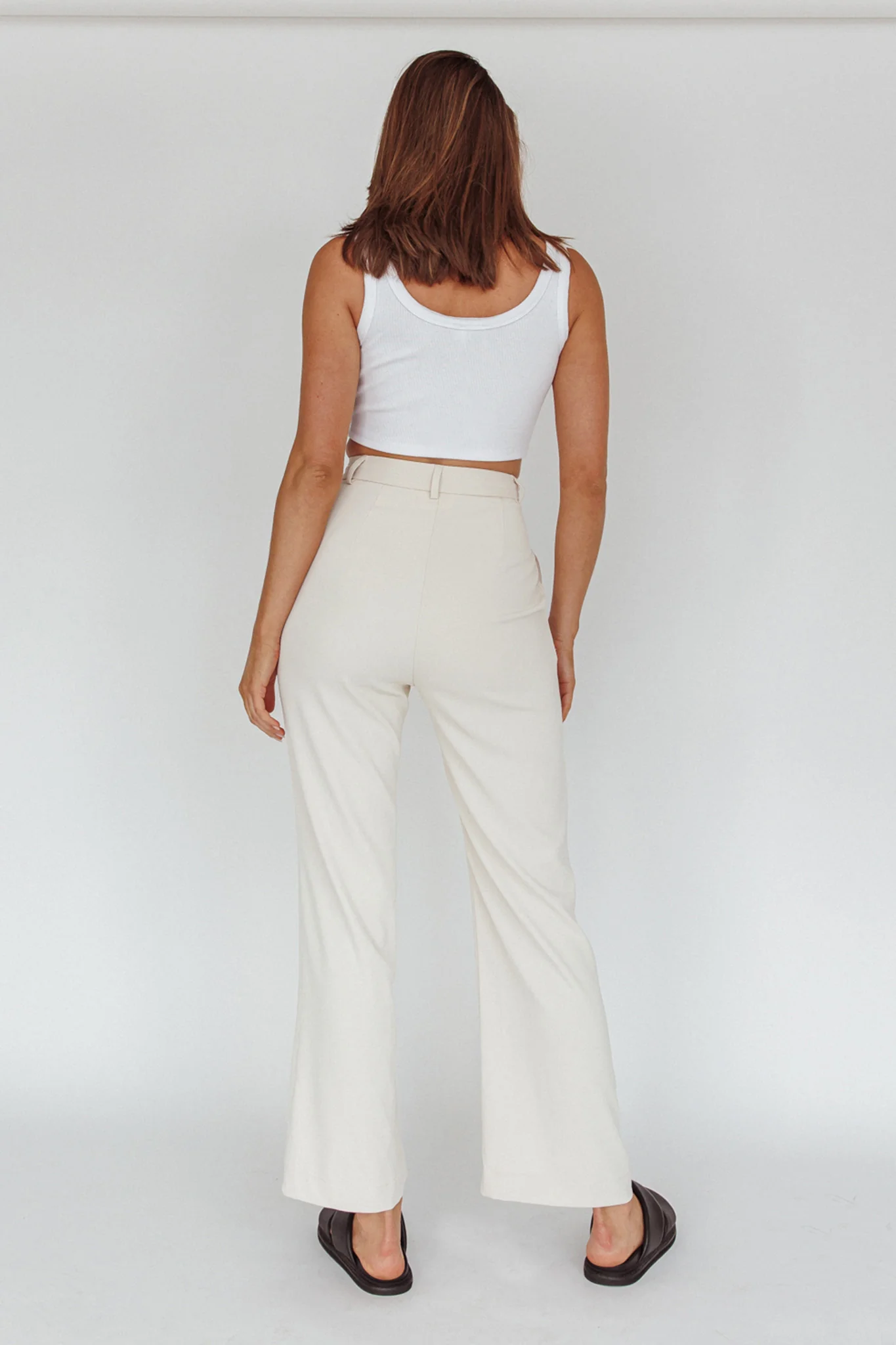 Back To Basics High Waist Pants Stone - Image 3