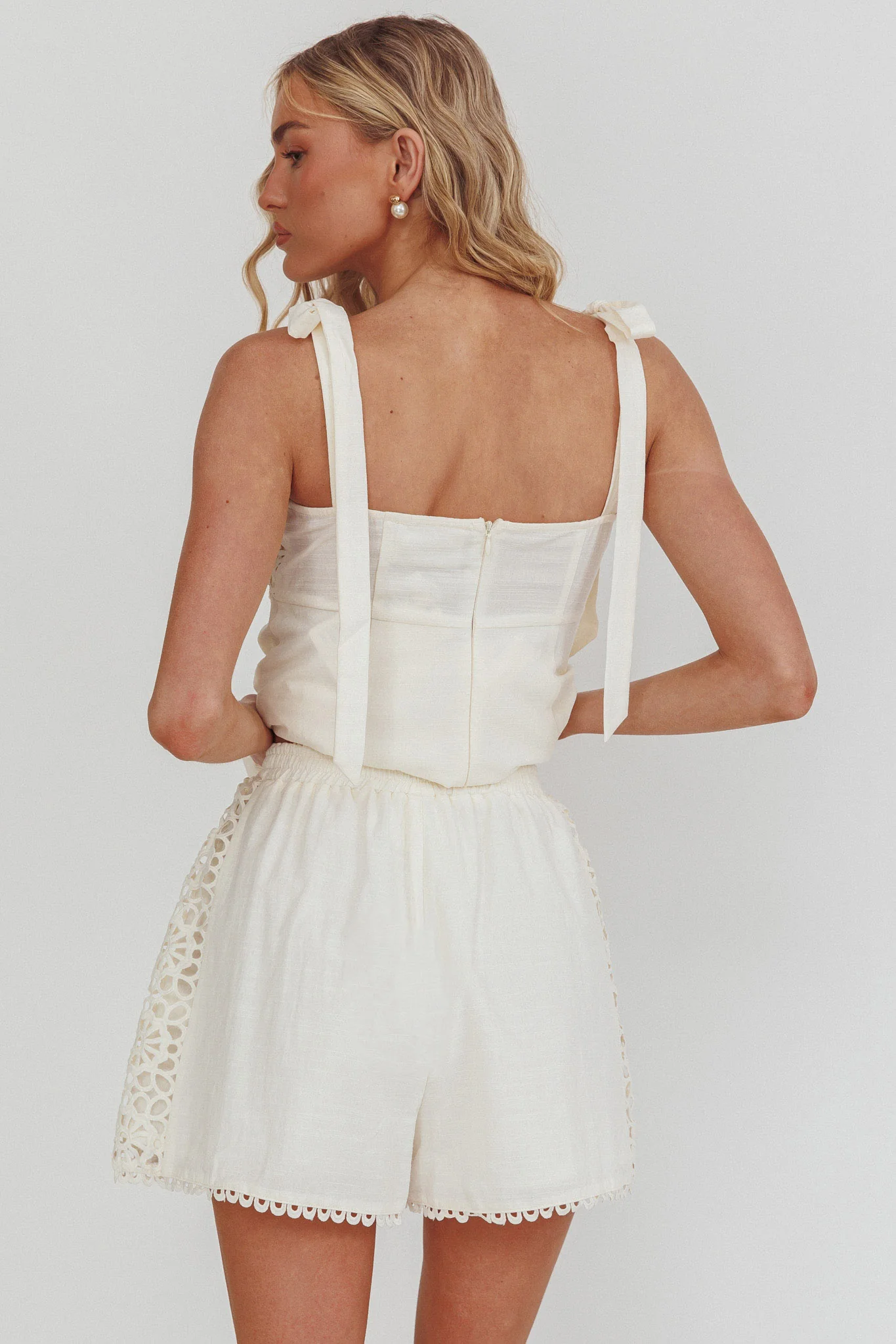 Baybreeze Lace Applique Shorts White - Image 2