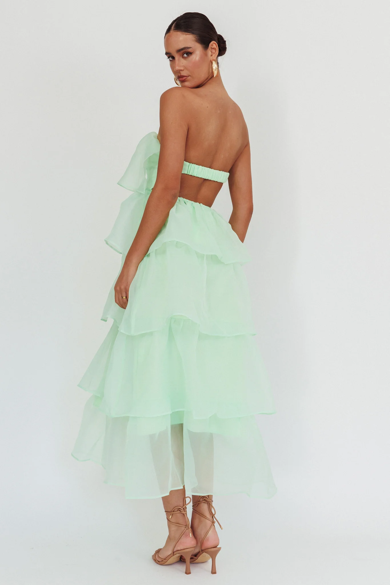 Behati Tiered Layer Midi Dress Mint - Image 2