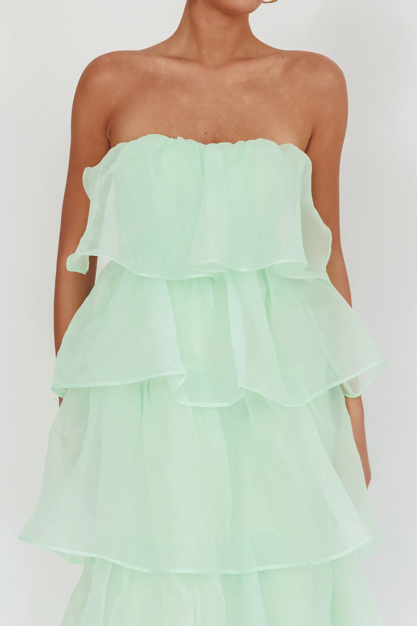 Behati Tiered Layer Midi Dress Mint - Image 3