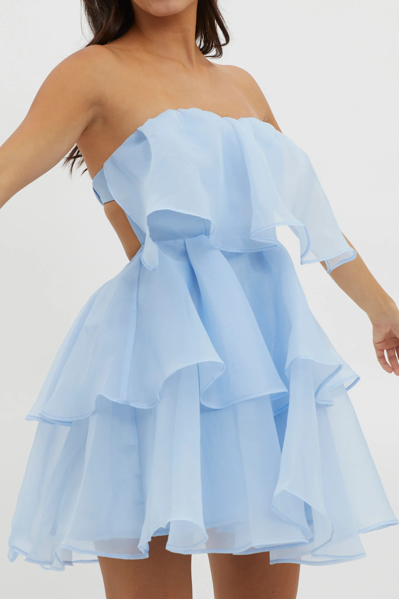 Behati Tiered Layer Mini Dress Blue - Image 4