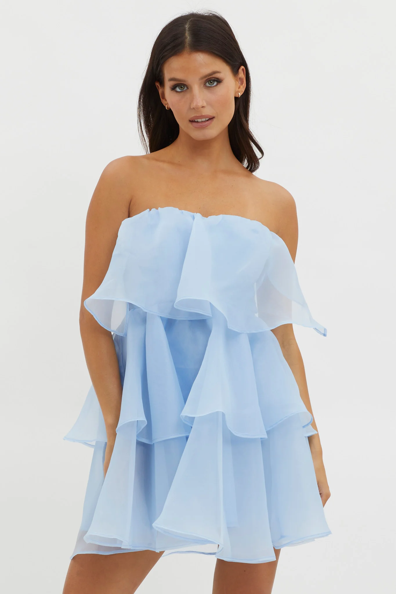 Behati Tiered Layer Mini Dress Blue - Image 6