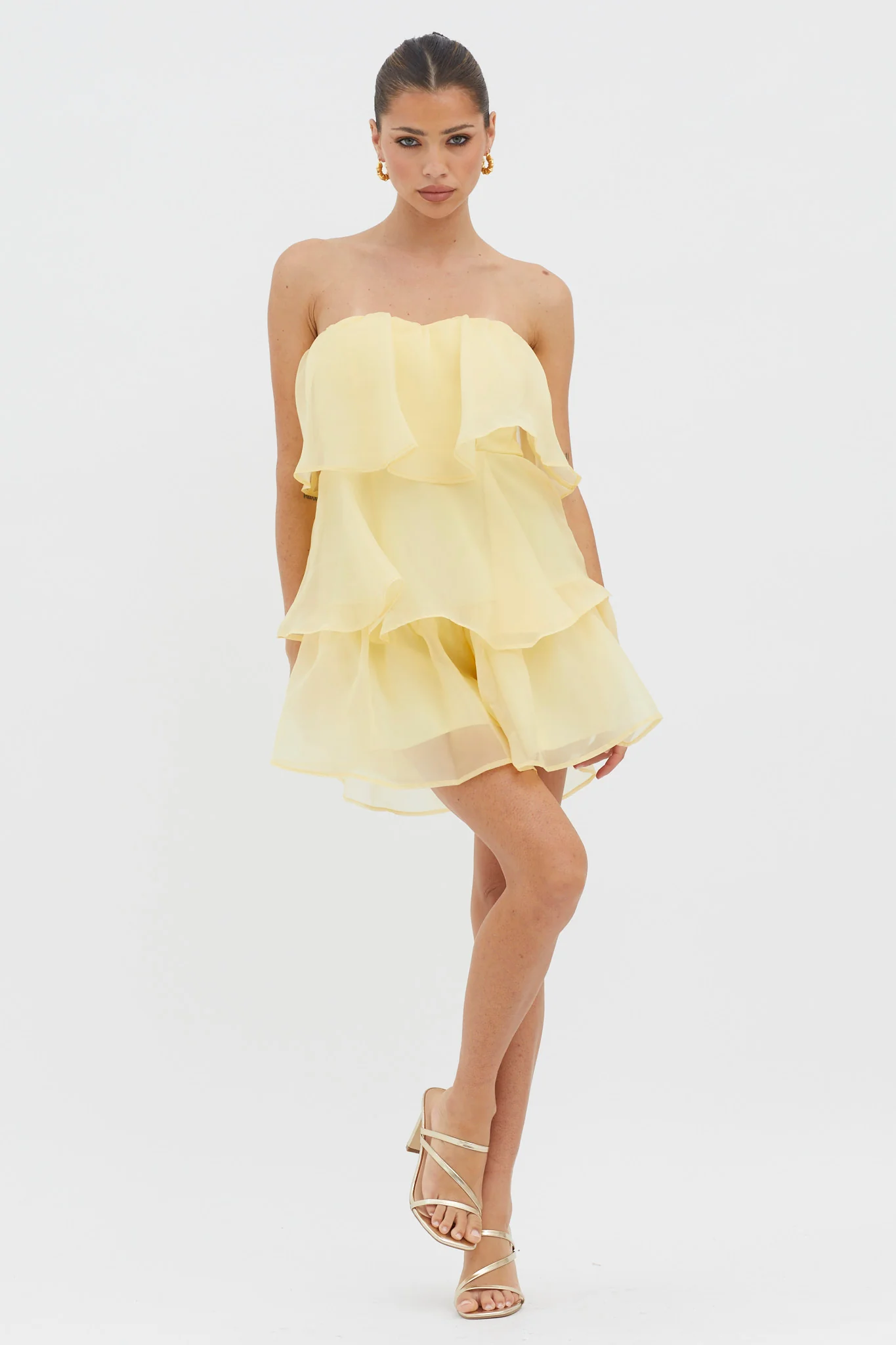 Behati Tiered Layer Romper Yellow - Image 3