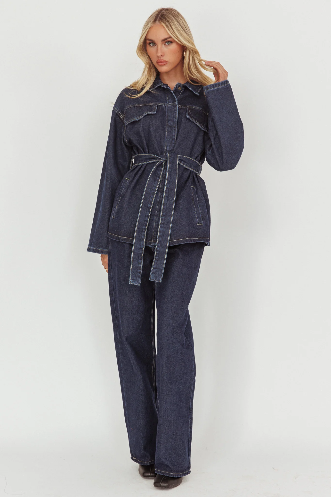Belisse Straight Leg Pants Denim Blue - Image 5