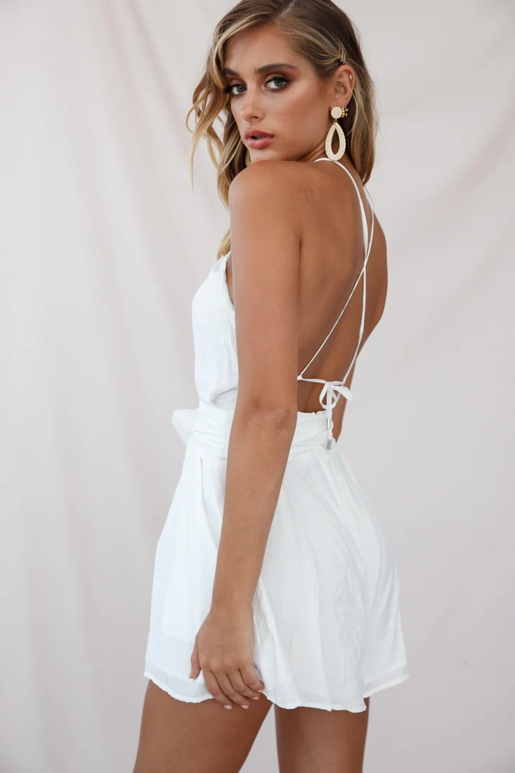 Belle Fit and Flare Romper White - Image 3