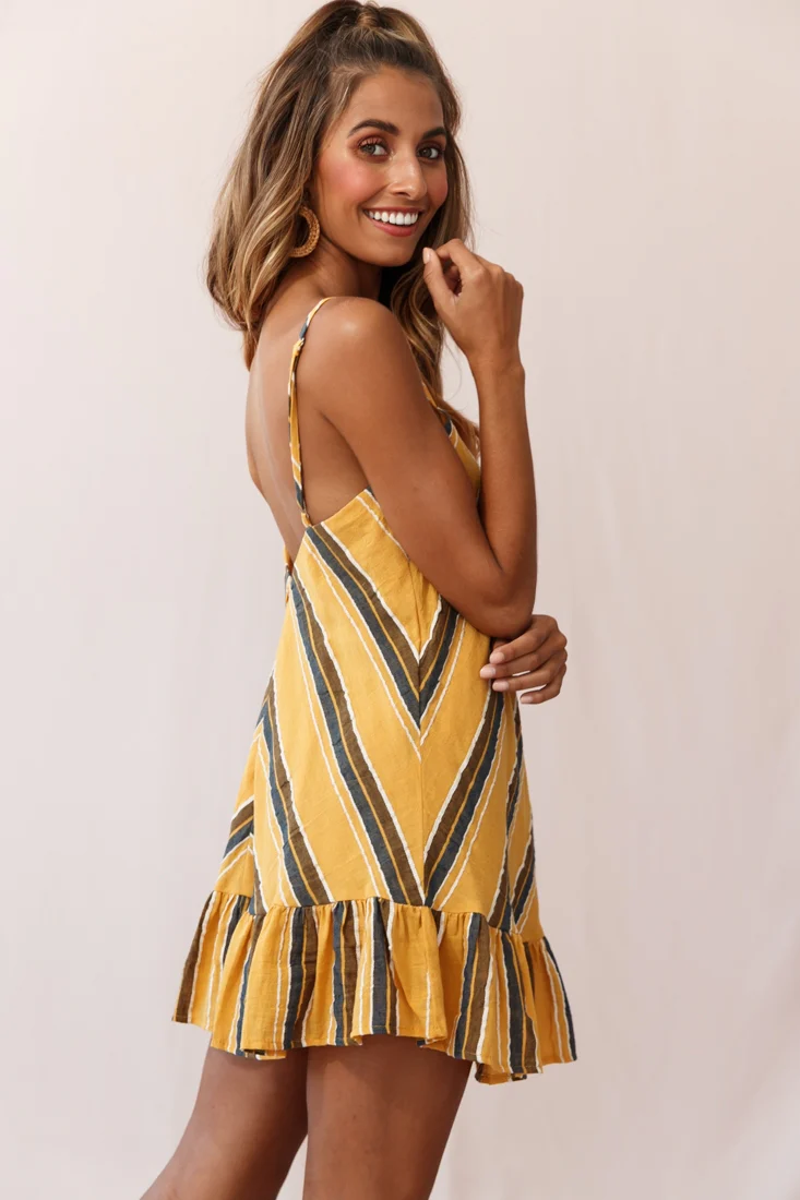 Beni Cami Strap Shift Dress Mustard - Image 3