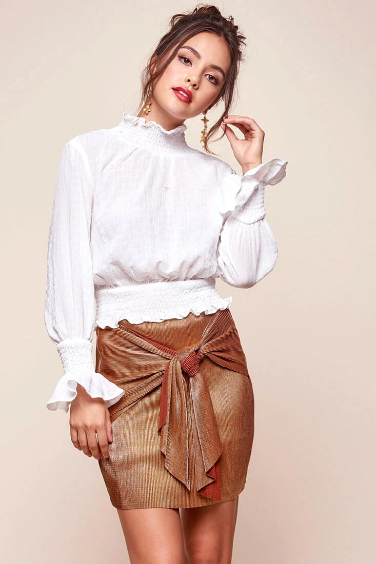 Beza Bow Tie Skirt Rose Gold