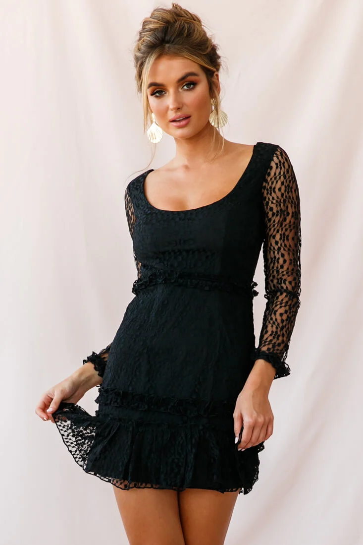 Birkin Long Sleeve Sheath Dress Black - Image 5