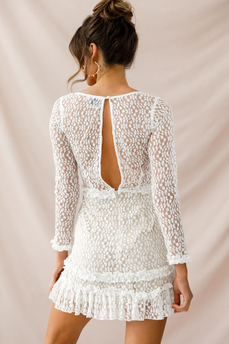 Birkin Long Sleeve Sheath Dress White - Image 4