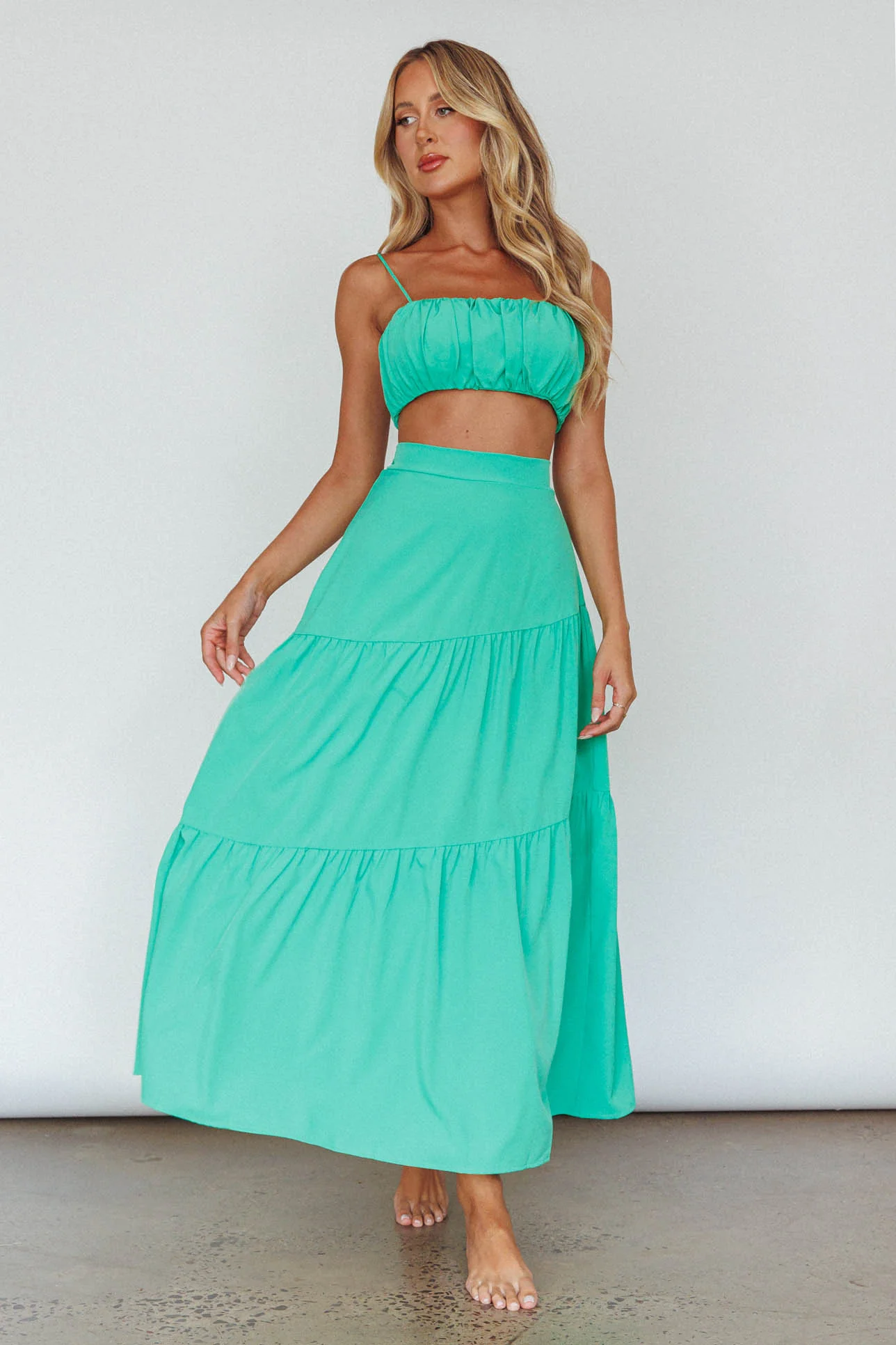 Bondi Gathered Crop Top Apple - Image 3