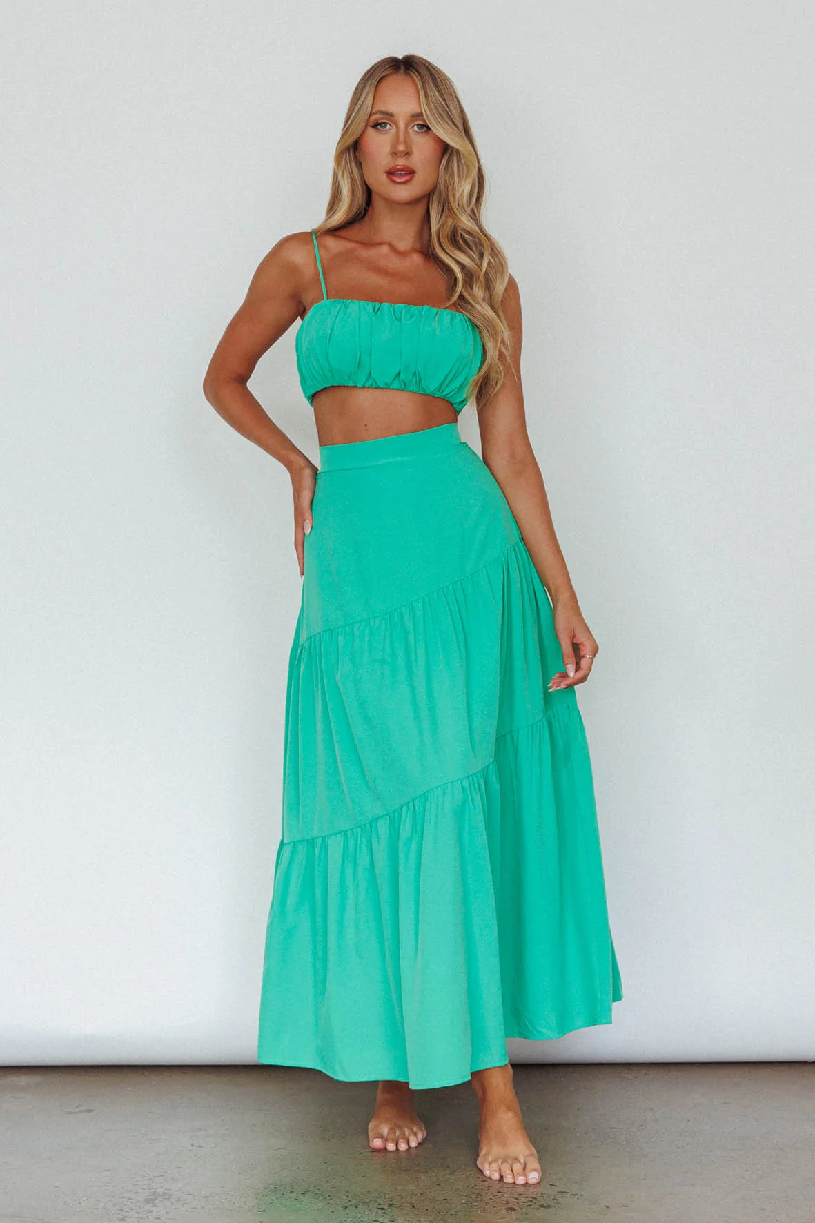 Bondi Gathered Crop Top Apple - Image 5