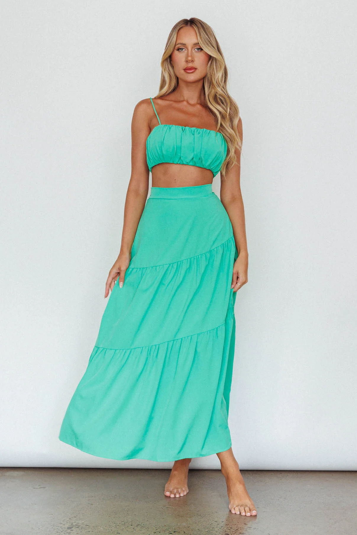 Bondi Gathered Crop Top Apple - Image 6