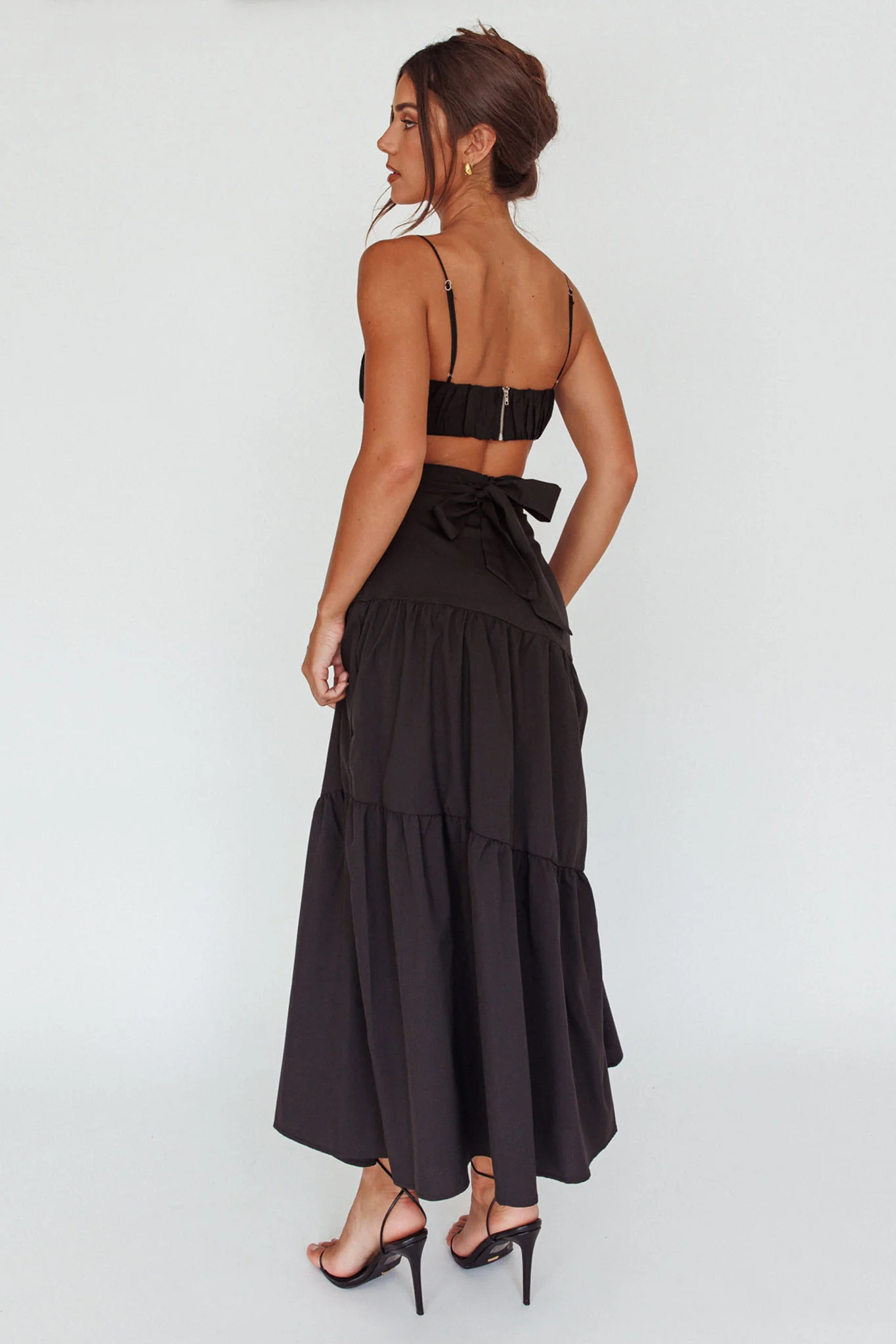 Bondi Gathered Crop Top Black - Image 2