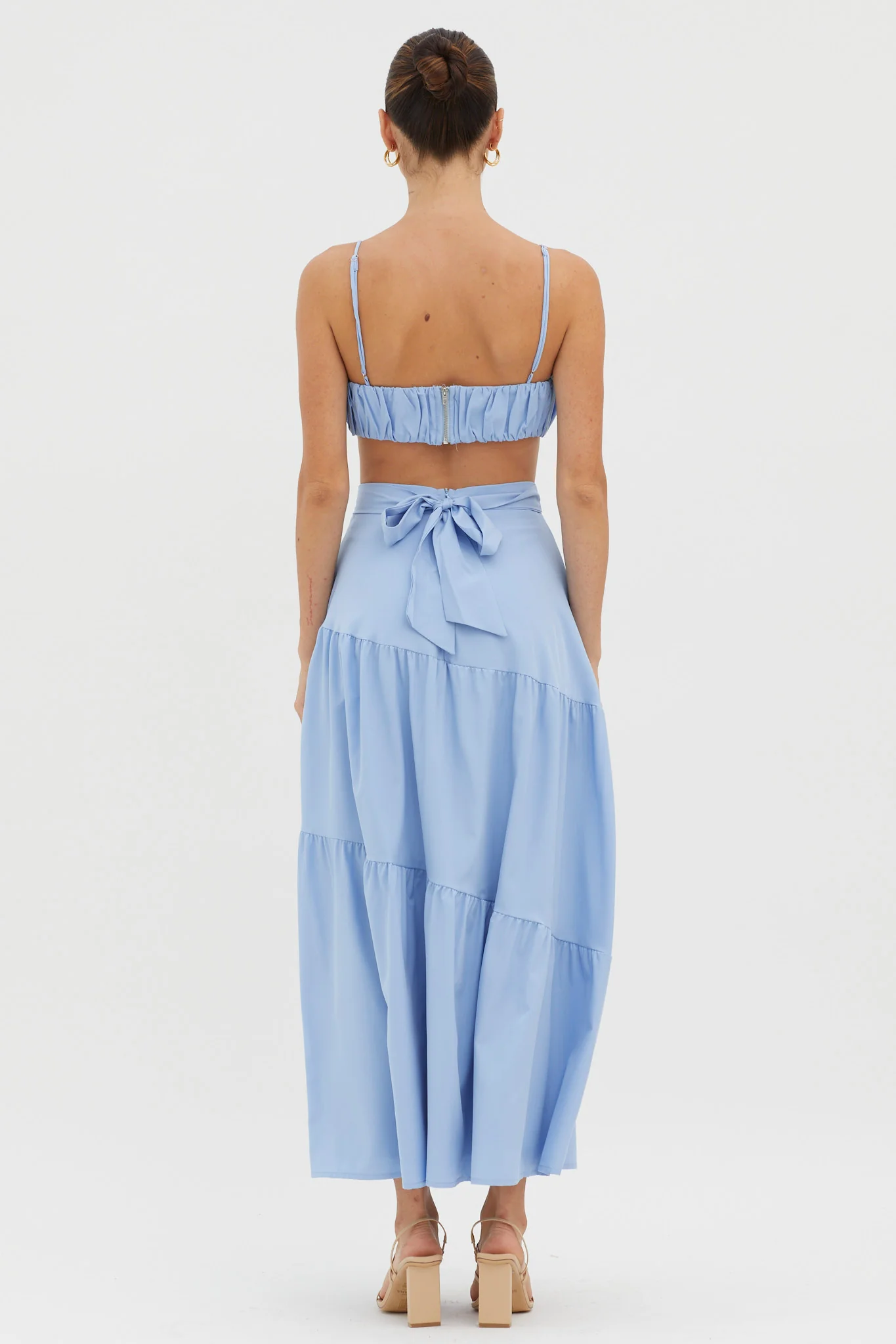 Bondi Waist Tie Maxi Skirt Blue - Image 4