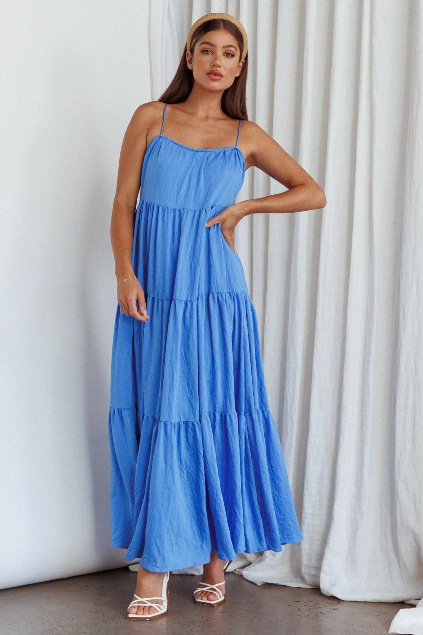 Bora Bora Tied Back Maxi Dress Blue - Image 5