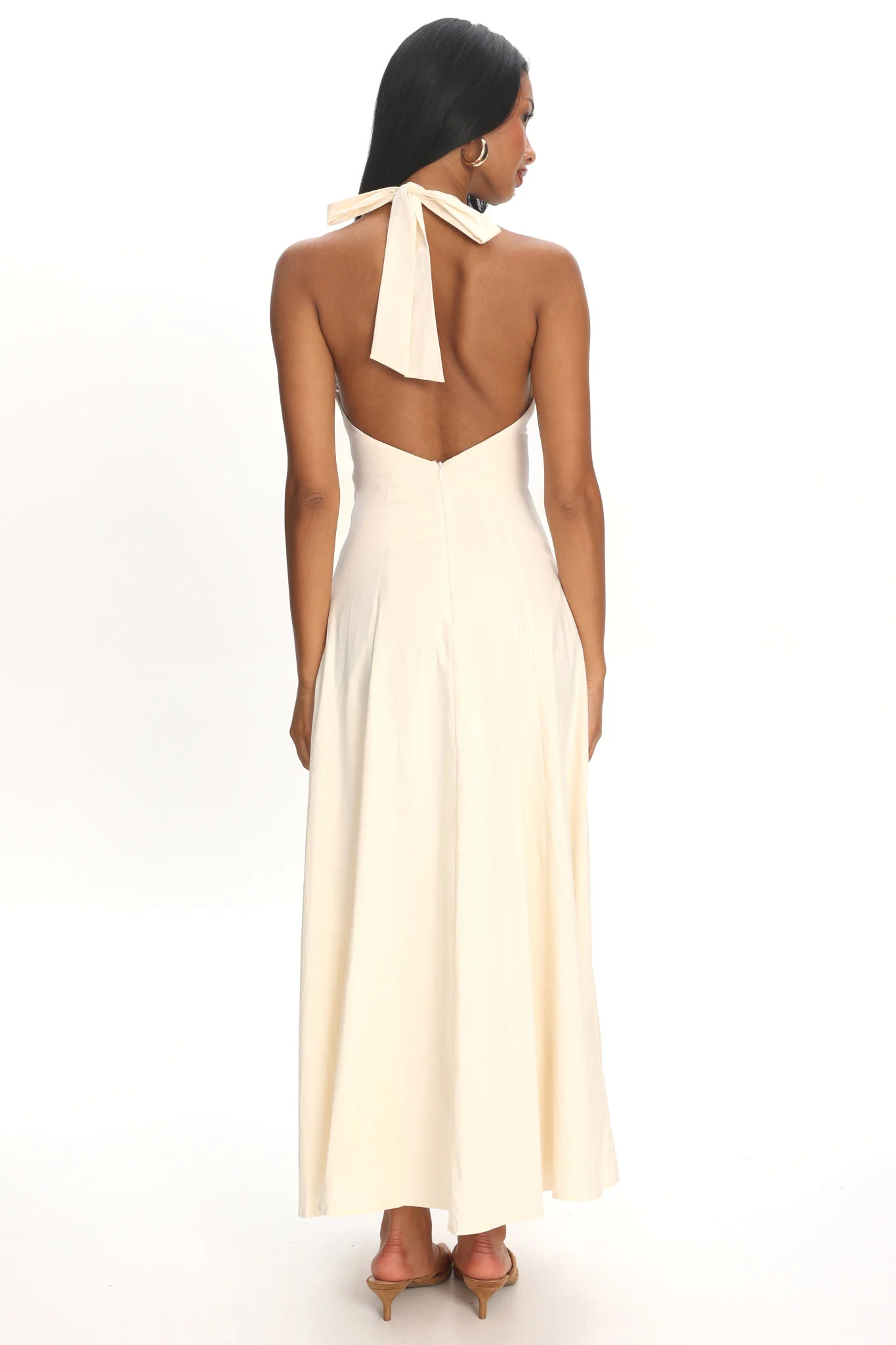 Brea Halterneck Midi Dress Vanilla - Image 2