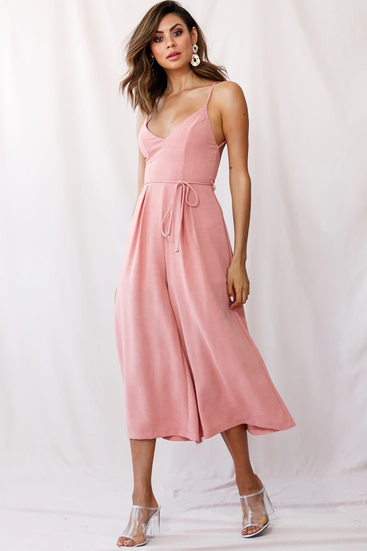 Brighton Low Back Wide Leg Jumpsuit Rose - Image 2