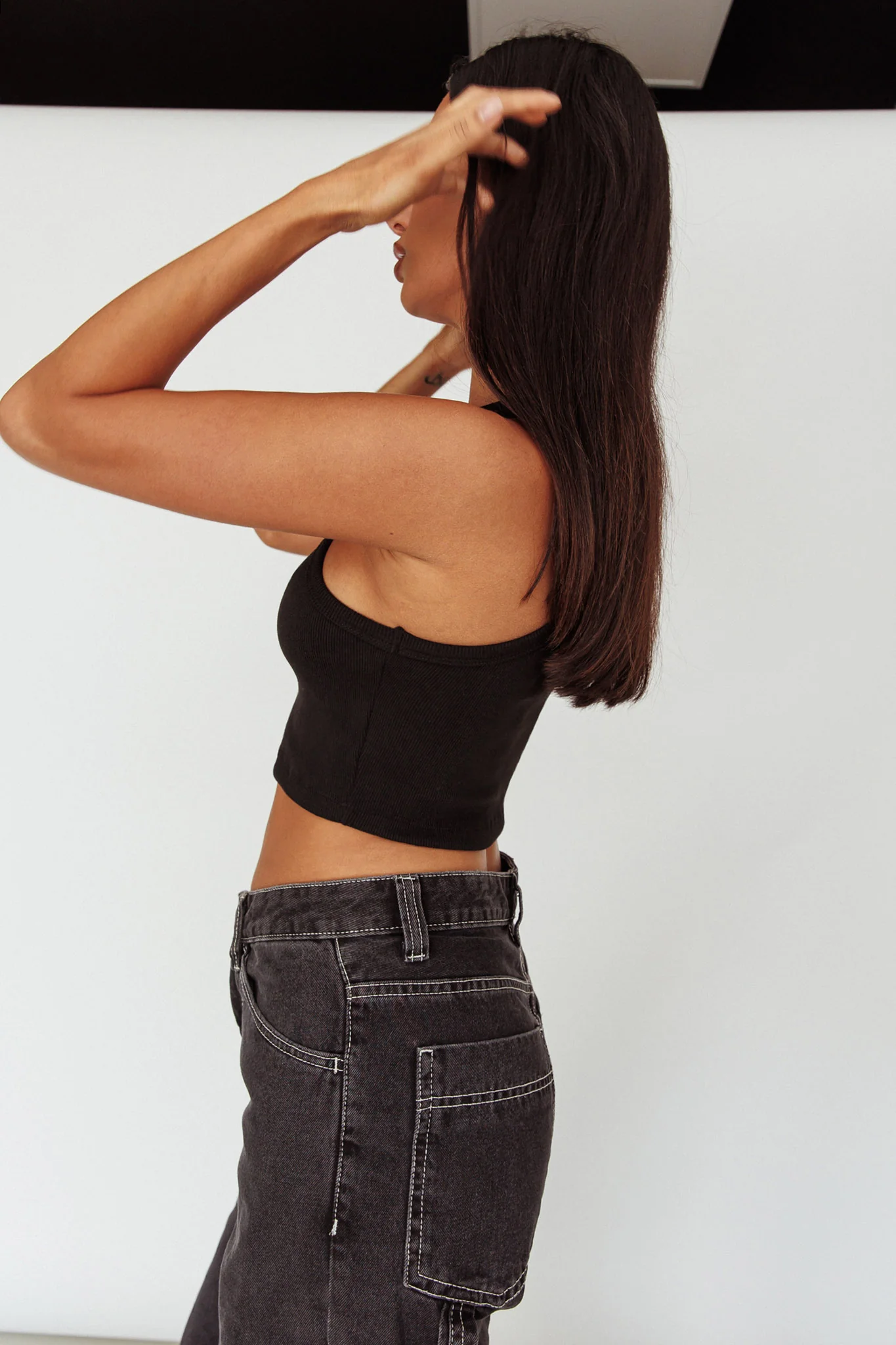 Bryn Racerback Crop Top Black - Image 6