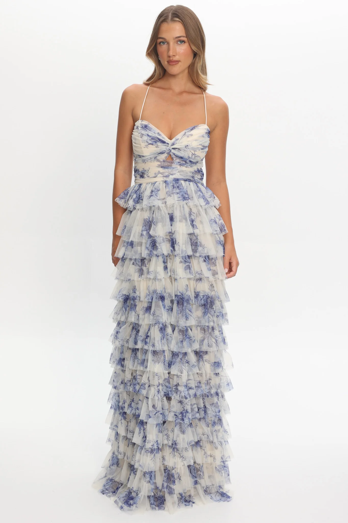 Cambridge Accordion Pleat Corset Dress Blue - Image 2