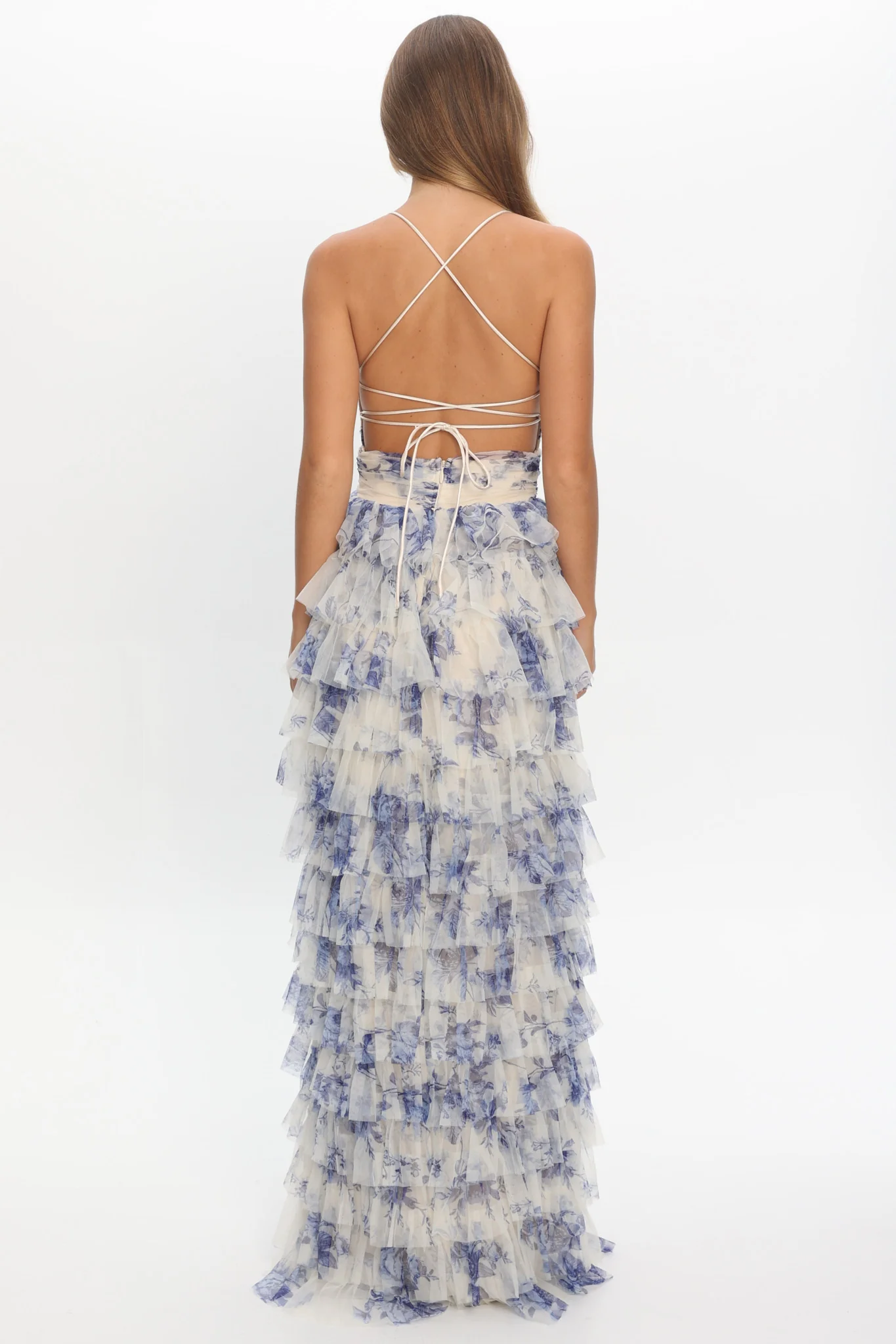 Cambridge Accordion Pleat Corset Dress Blue - Image 3