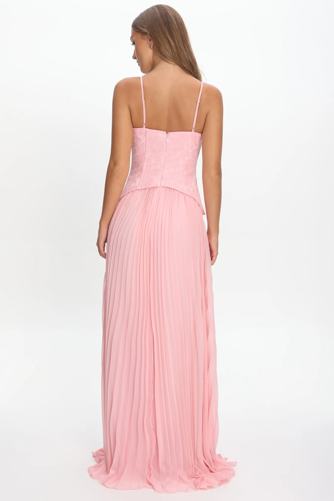 Cambridge Accordion Pleat Corset Dress Pink - Image 3
