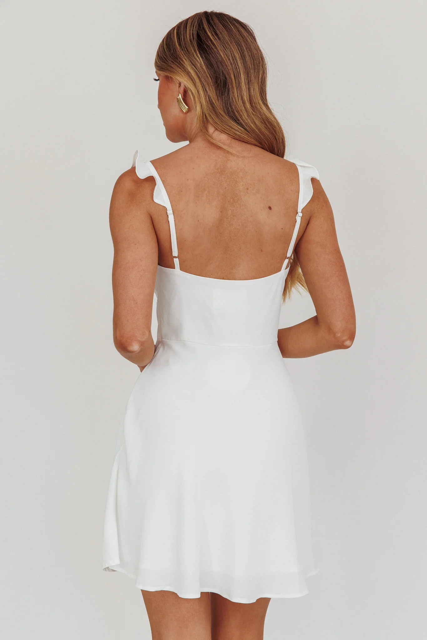 Camille A-line Mini Dress White - Image 3