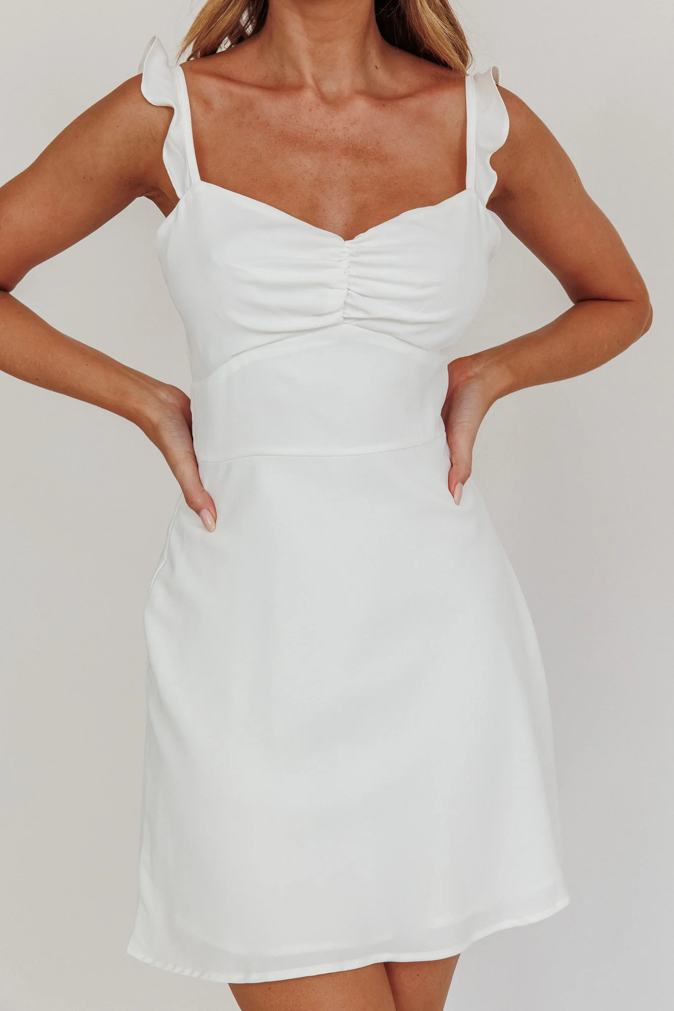 Camille A-line Mini Dress White - Image 5