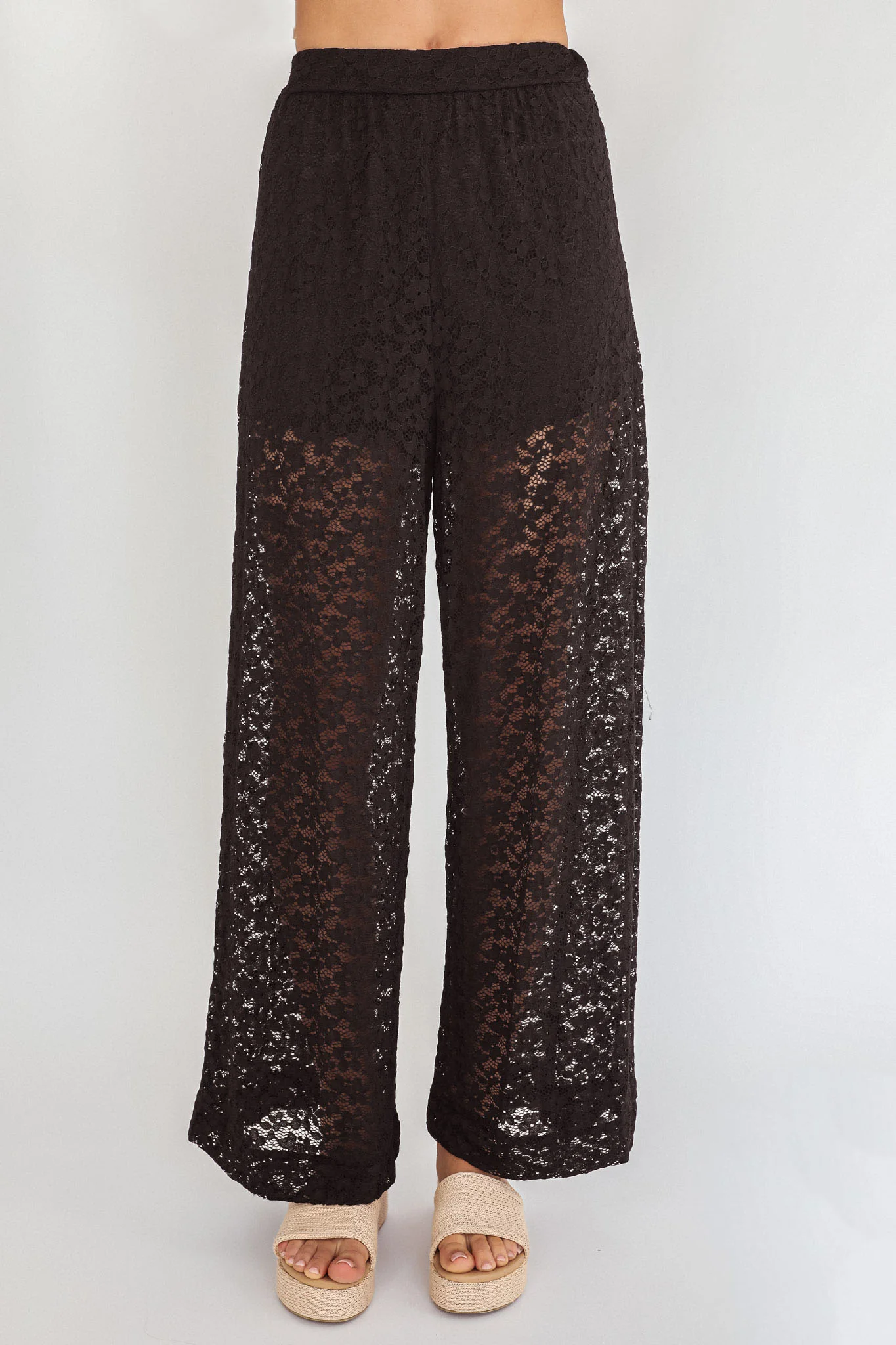 Canyons Wide Leg Pants Lace Black - Image 3