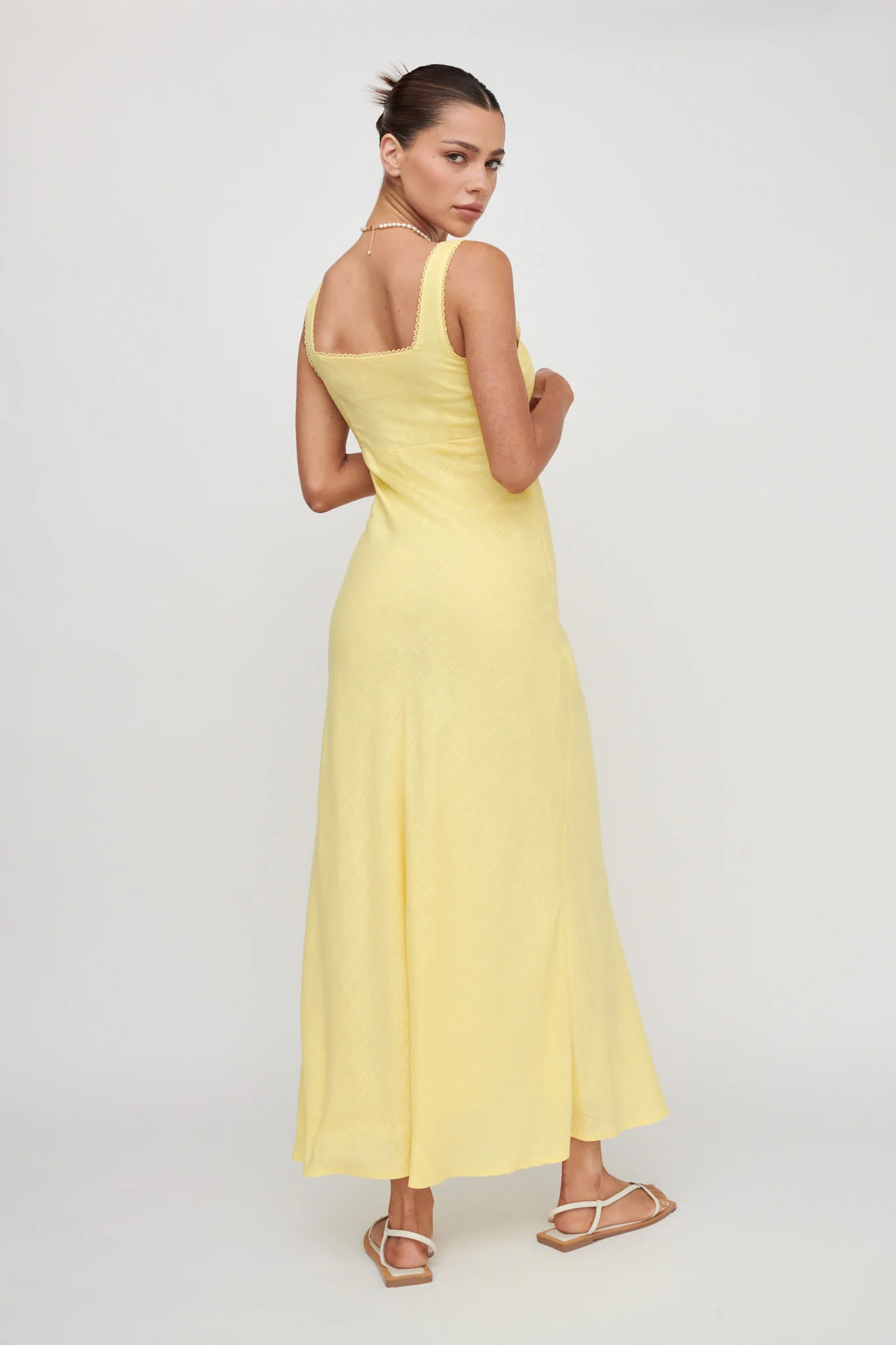 Carlee Gathered Bust Maxi Dress Yellow - Image 2