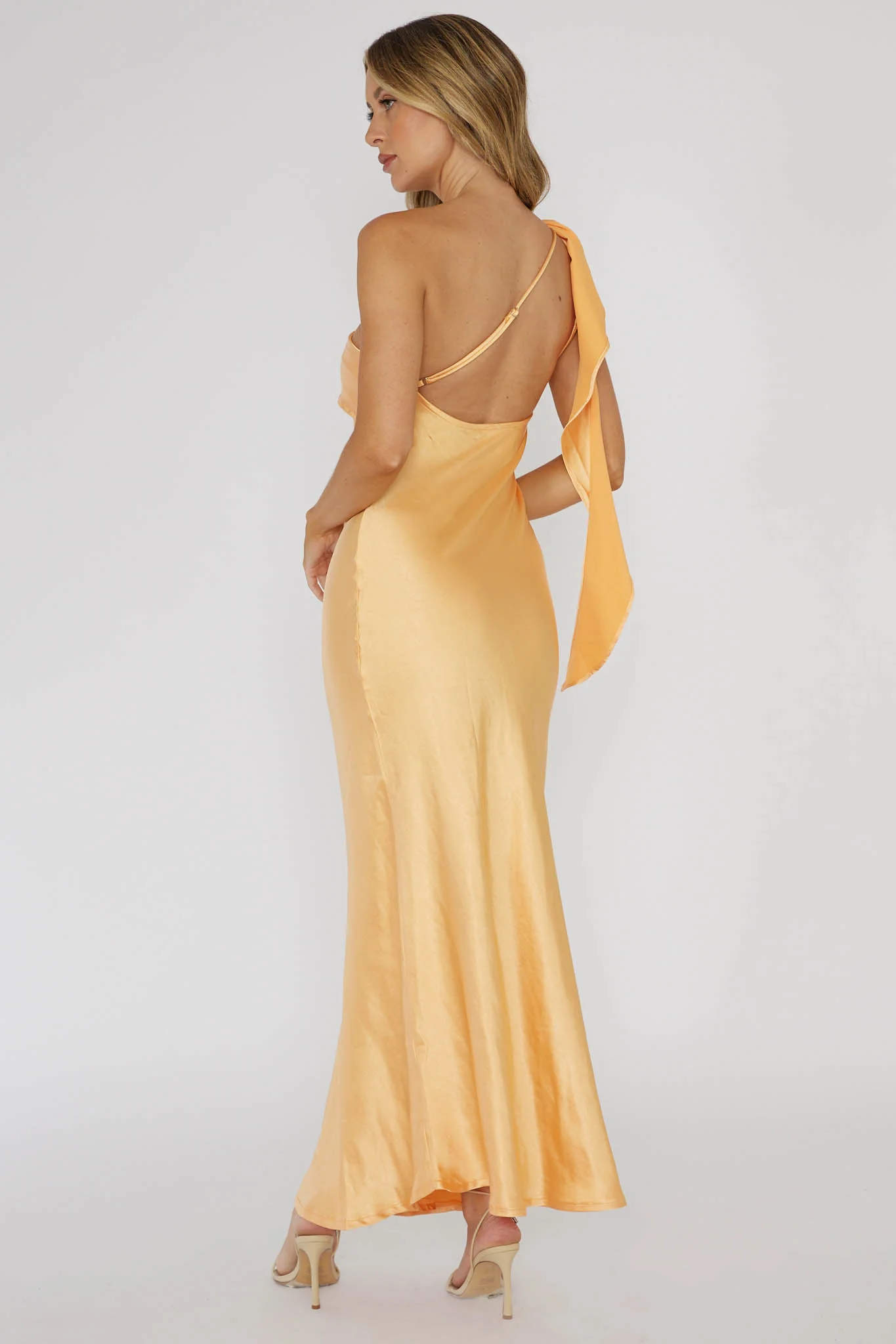 Carmel One-Shoulder Sash Maxi Dress Rockmelon - Image 3