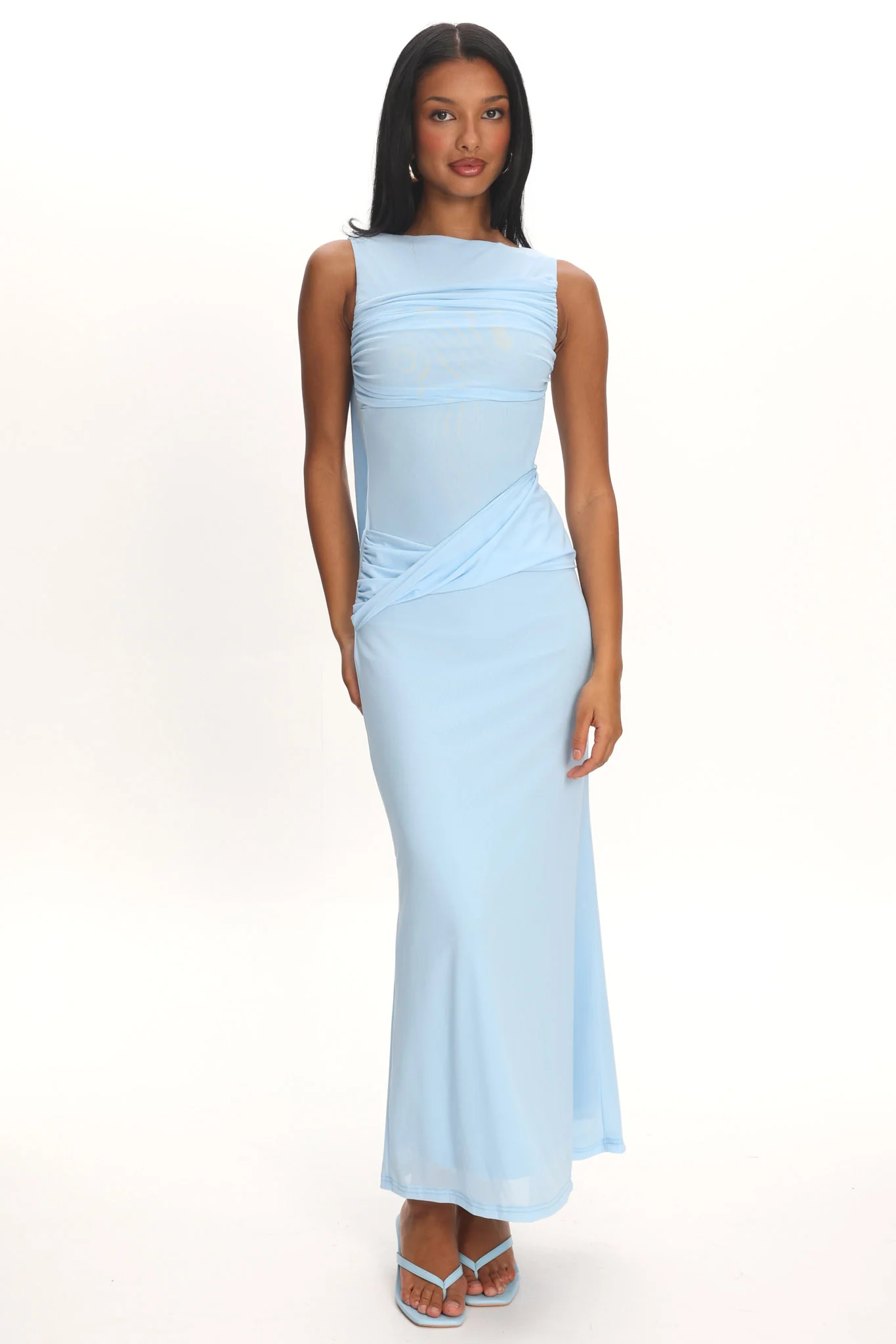 Carri Twist Waist Maxi Dress Ice Blue - Image 5